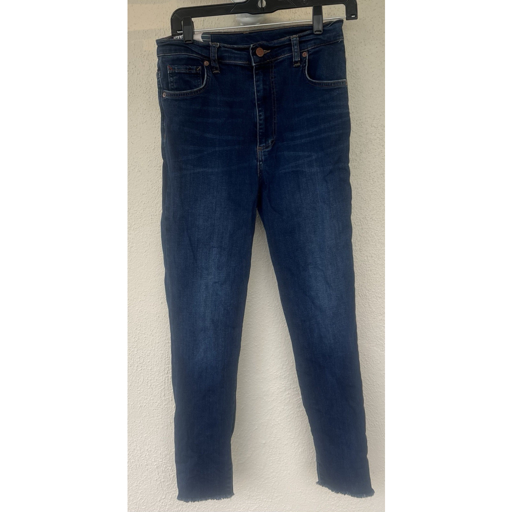 Marine Layer High Rise Skinny Jeans Women’s Size 28 Dark Wash Raw Hem Blue Denim